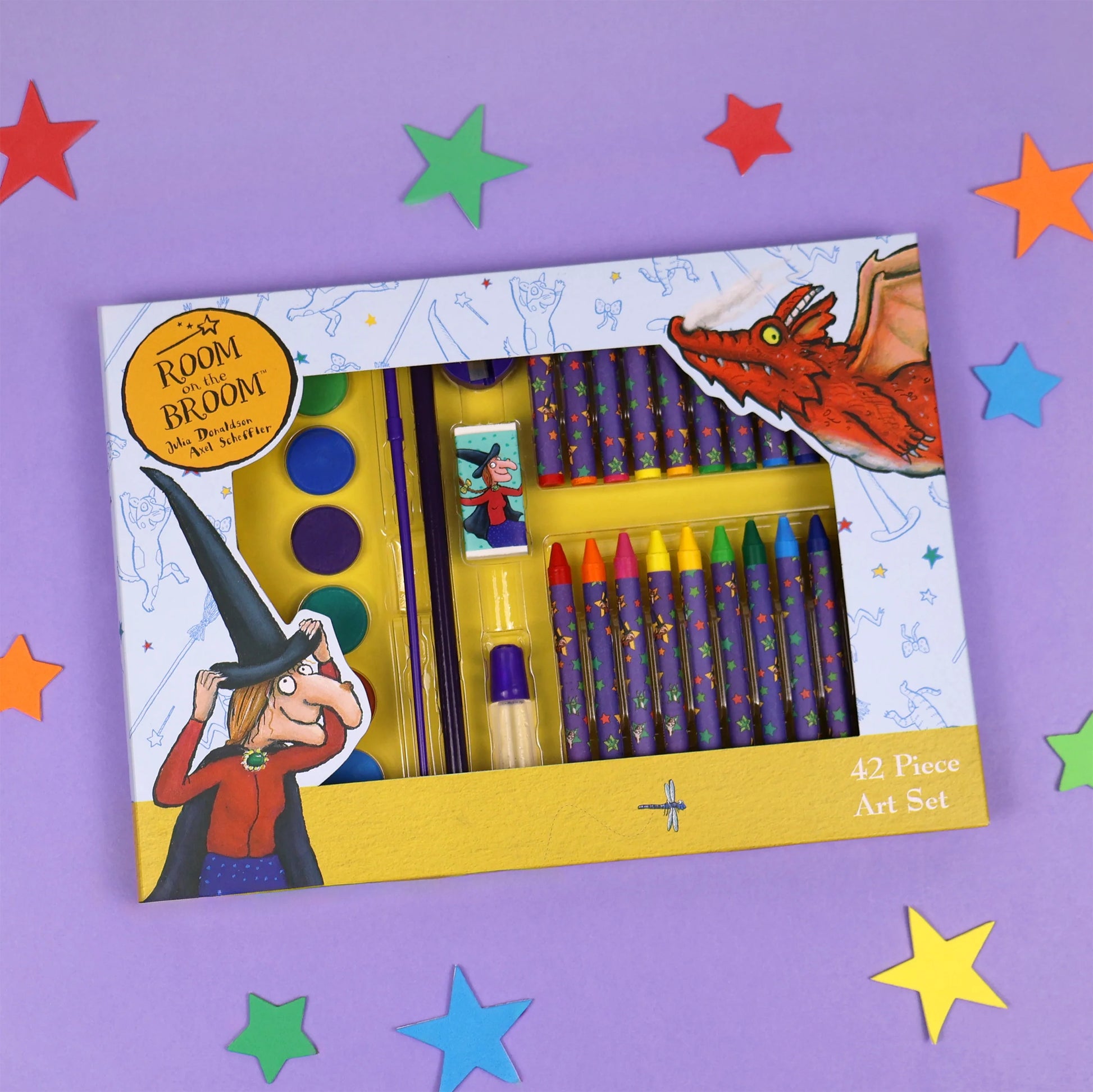 Room On The Broom Children's 42 Piece Art Set - Includes Paints and Crayons - Anilas UK