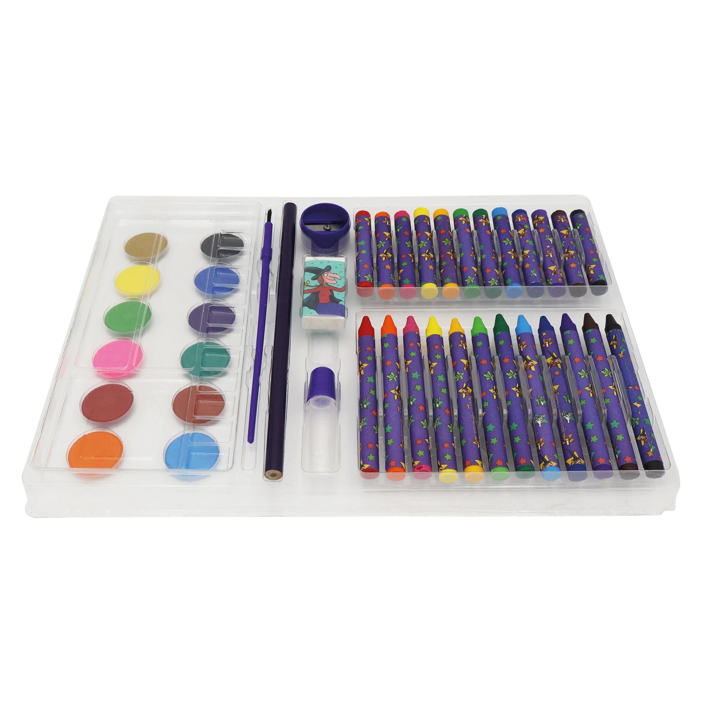 Room On The Broom Children's 42 Piece Art Set - Includes Paints and Crayons - Anilas UK