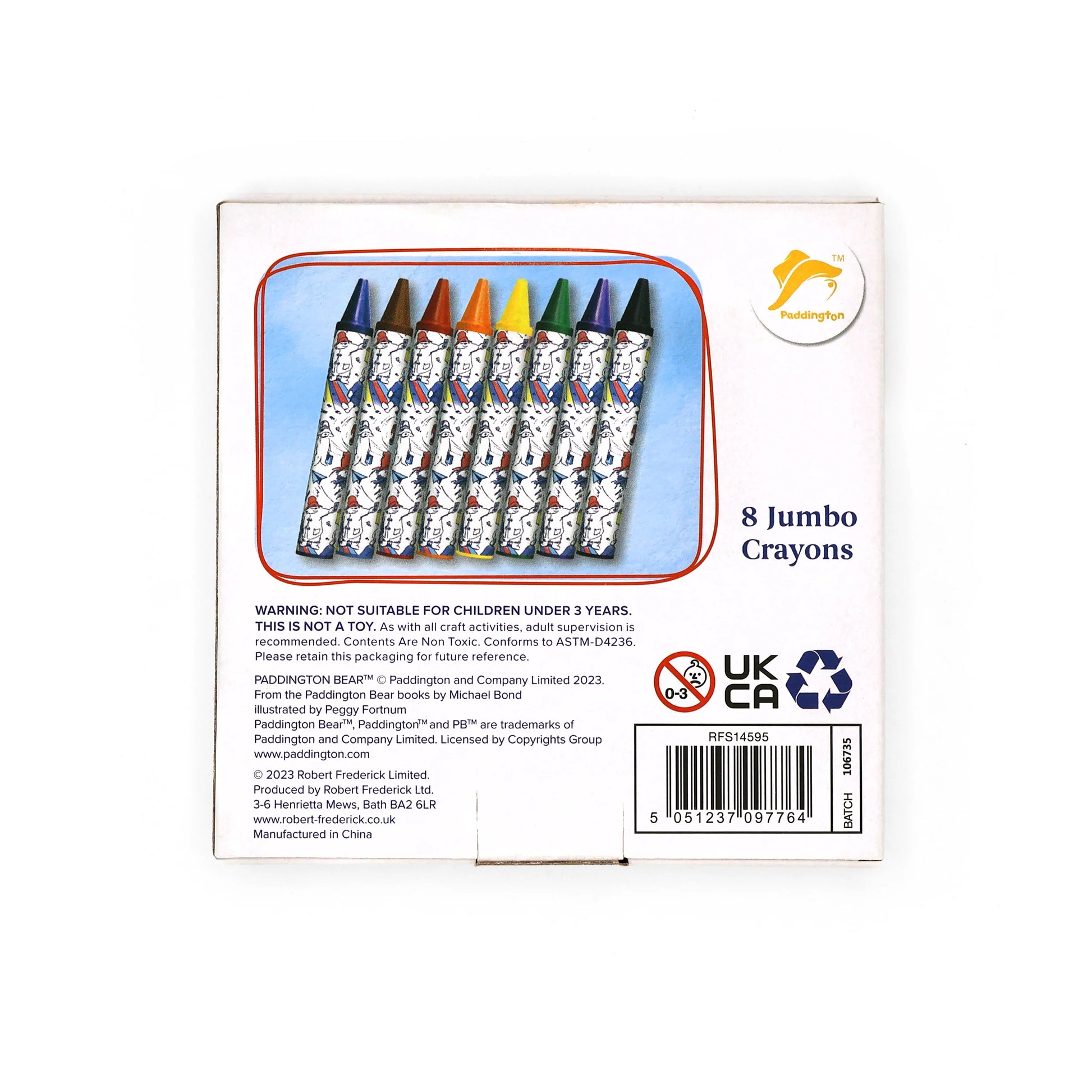 Paddington Jumbo Crayons – Set of 8 Chunky Wax Crayons for Kids – Colouring & Art Gift Set - Anilas UK