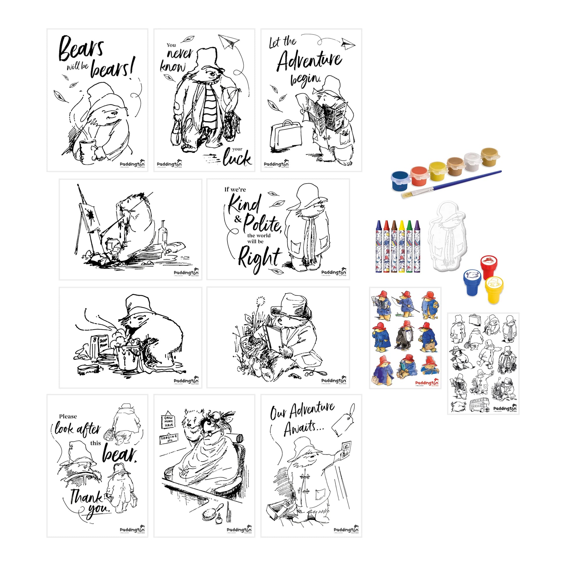 Paddington Children's Art Activity Set - Includes Paints, Crayons and Stickers - Anilas UK