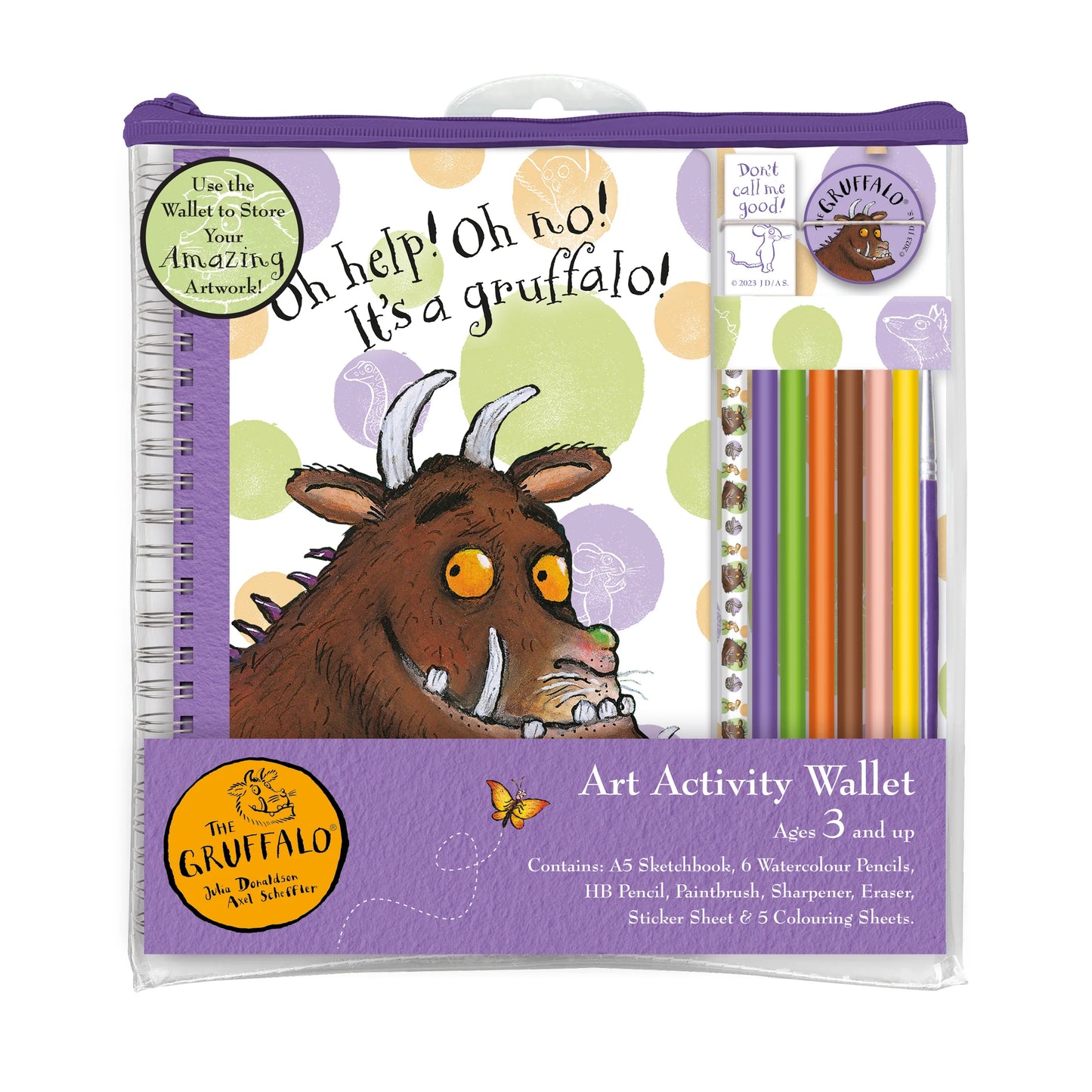 The Gruffalo Children's Art Activity Wallet - With Sketchbook, Pencils and Stickers - Anilas UK