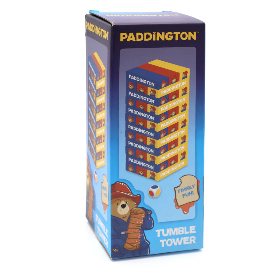 Paddington Tumble Tower Game – Wooden Block Stacking Game with Dice – Fun Family Activity Set - Anilas UK