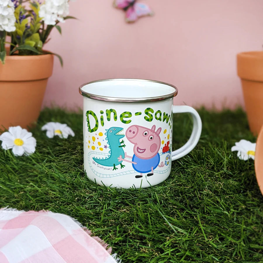 George Pig Enamel Mug - George Loves Muddy Puddles Design