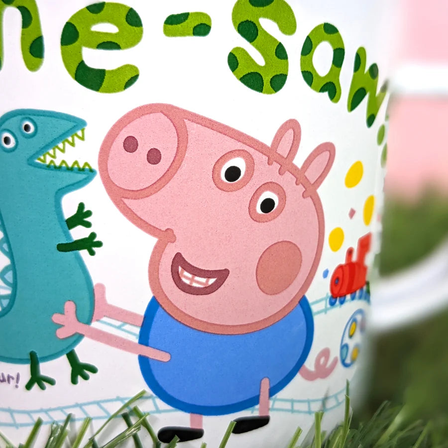 George Pig Enamel Mug - George Loves Muddy Puddles Design