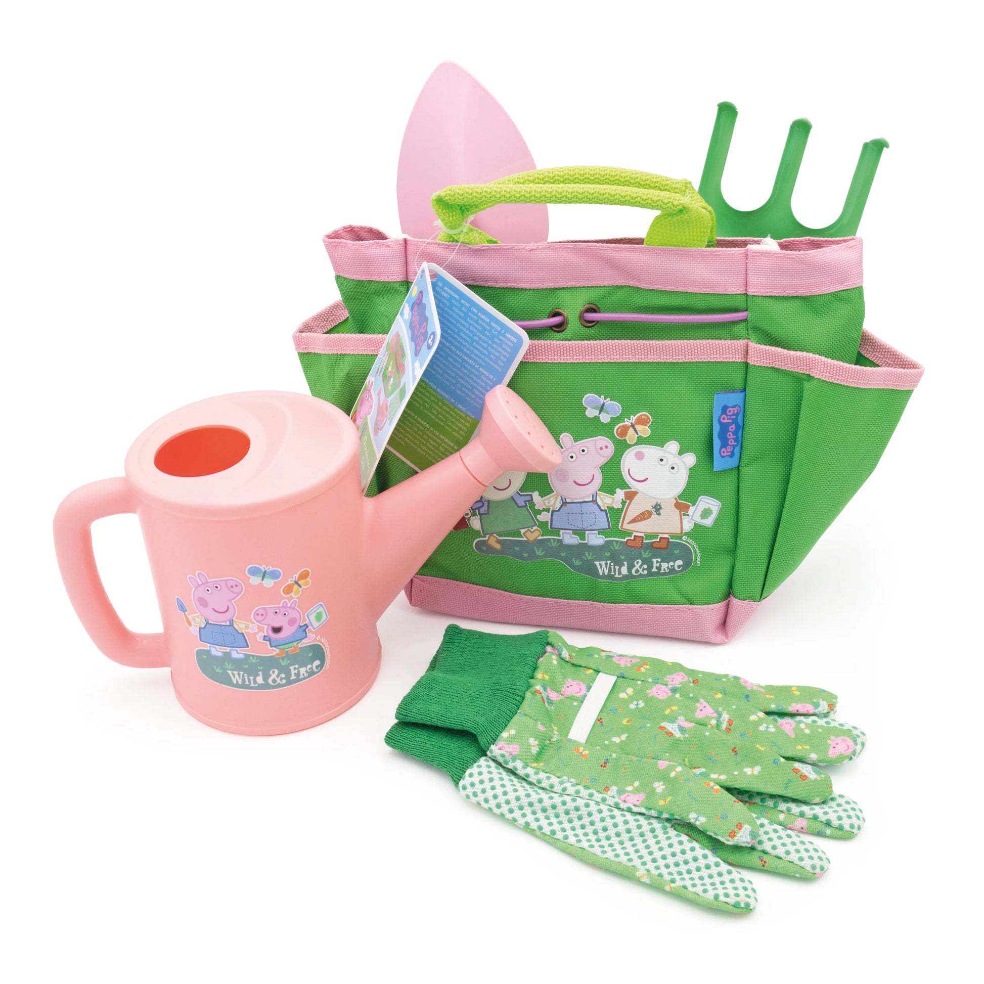 Peppa Pig Kids Gardening Set – 5 Piece Garden Tools with Gloves, Watering Can & Carry Bag – Outdoor Play for Children - Anilas UK