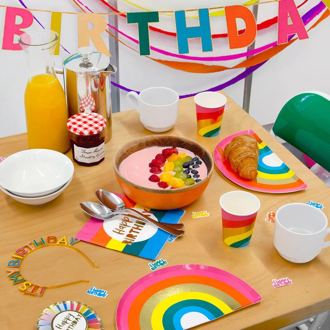 Rainbow 'Happy Birthday' Recyclable Napkins - 20 Pack - Anilas UK