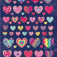 Rainbow Hearts Sparkle Stickers Sheet