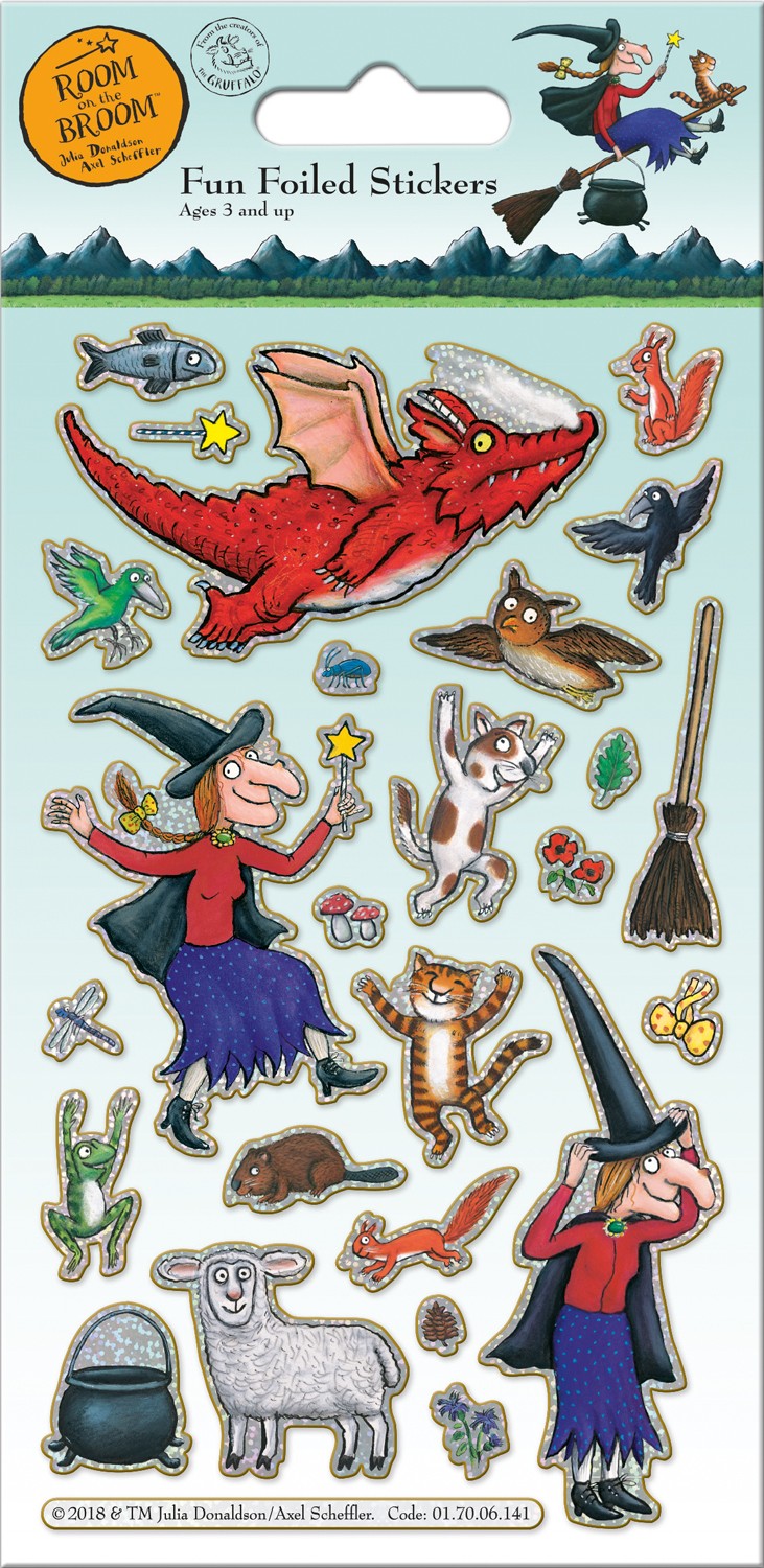 Room on the Broom Reusable Foiled Stickers - Anilas UK