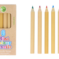 Eco-Friendly Mini Colouring Pencils (Pack of 6 Assorted Colours) - Anilas UK