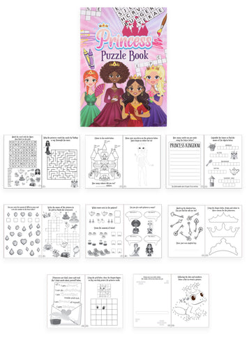 Mini Princess Colouring Puzzle Books - Anilas UK