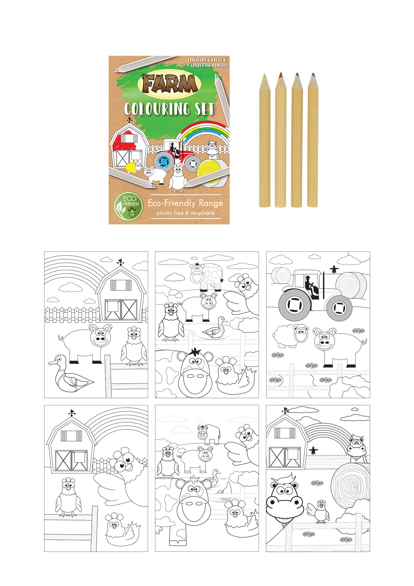 Eco Friendly Mini Farm Colouring Set - Anilas UK