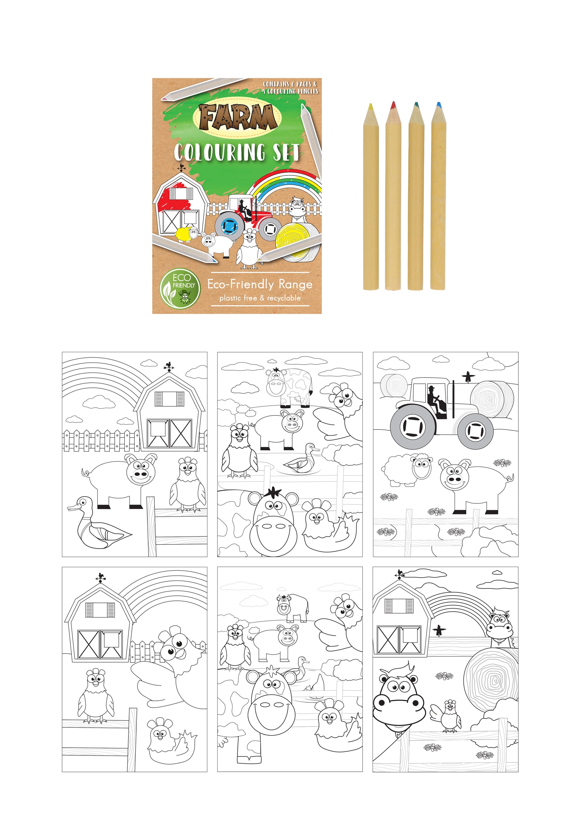 Eco Friendly Mini Farm Colouring Set - Anilas UK