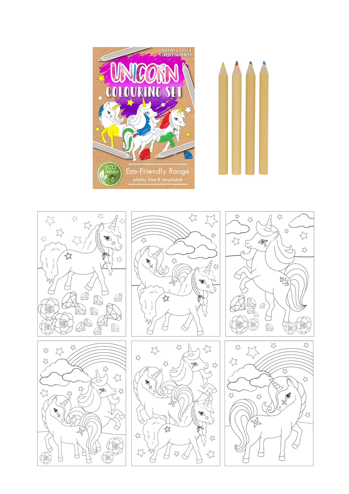 Eco Friendly Mini Unicorn Colouring Set - Anilas UK