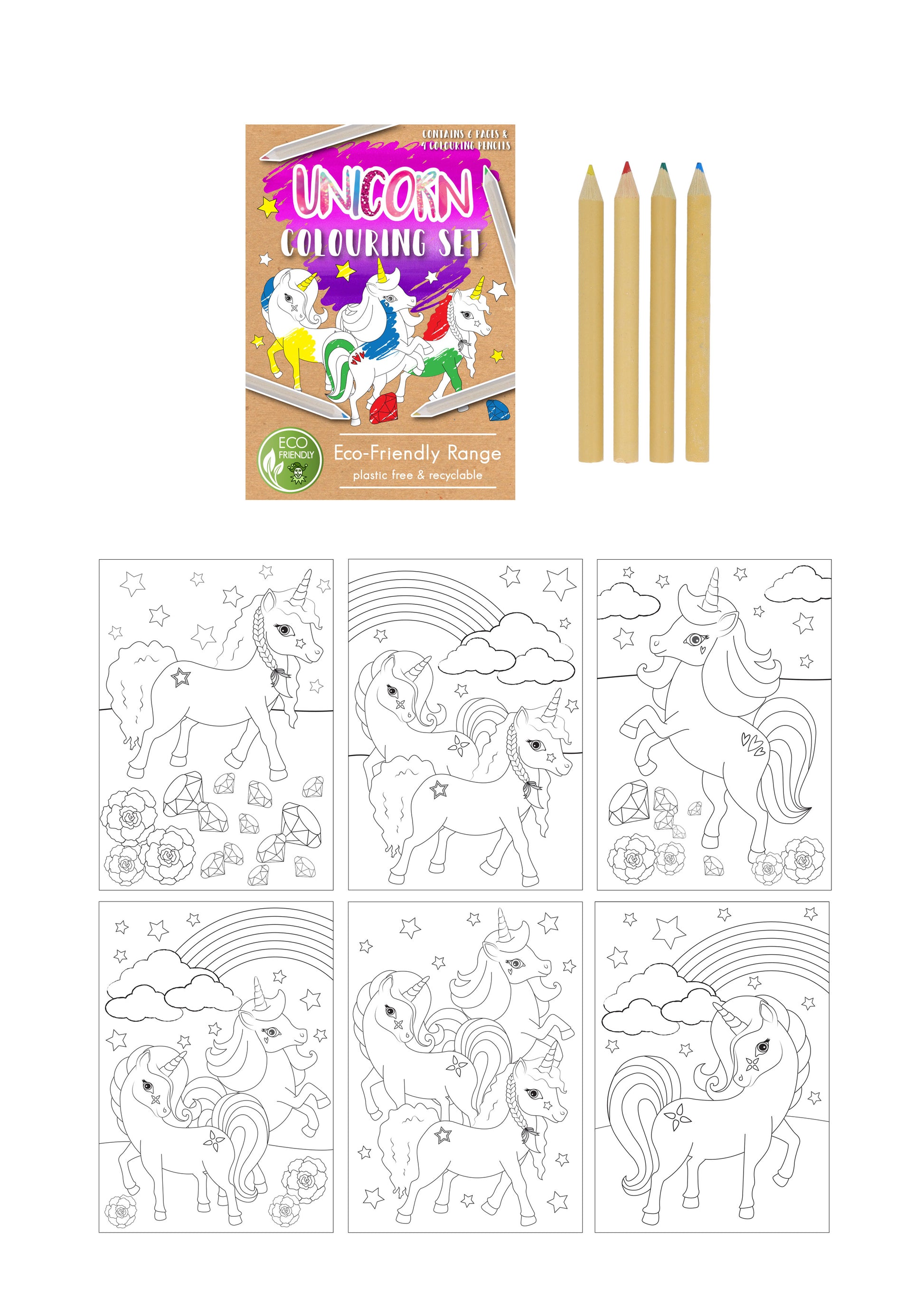 Eco Friendly Mini Unicorn Colouring Set - Anilas UK
