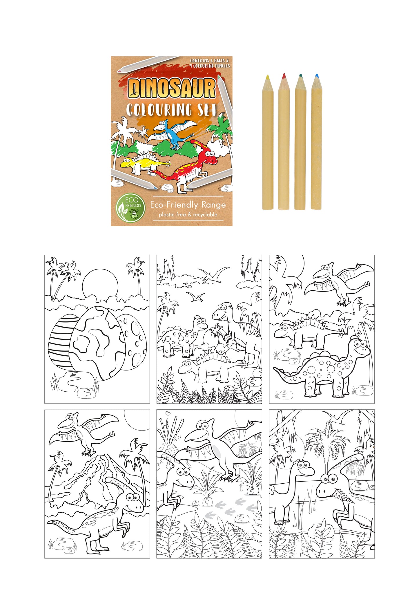 Eco Friendly Mini Dinosaur Colouring Set - Anilas UK