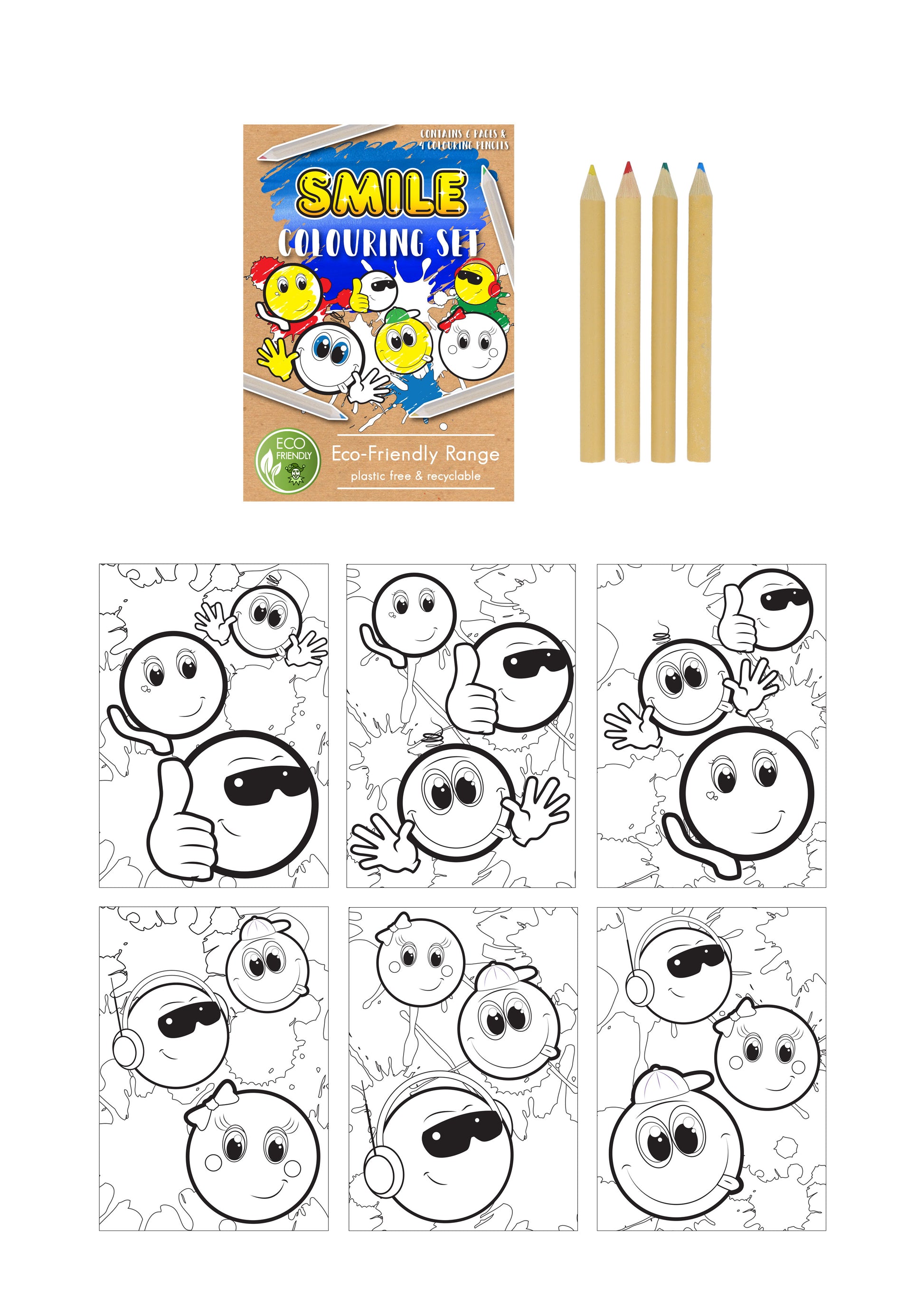 Eco Friendly Mini Smiley Colouring Set - Anilas UK