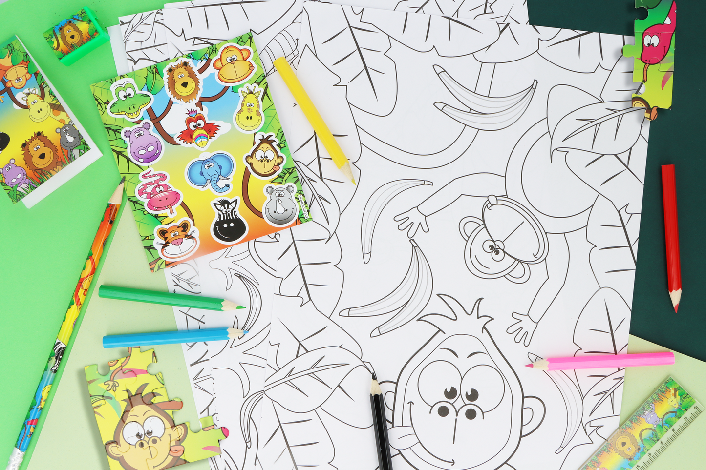Jungle Colouring Set with Stickers - Anilas UK
