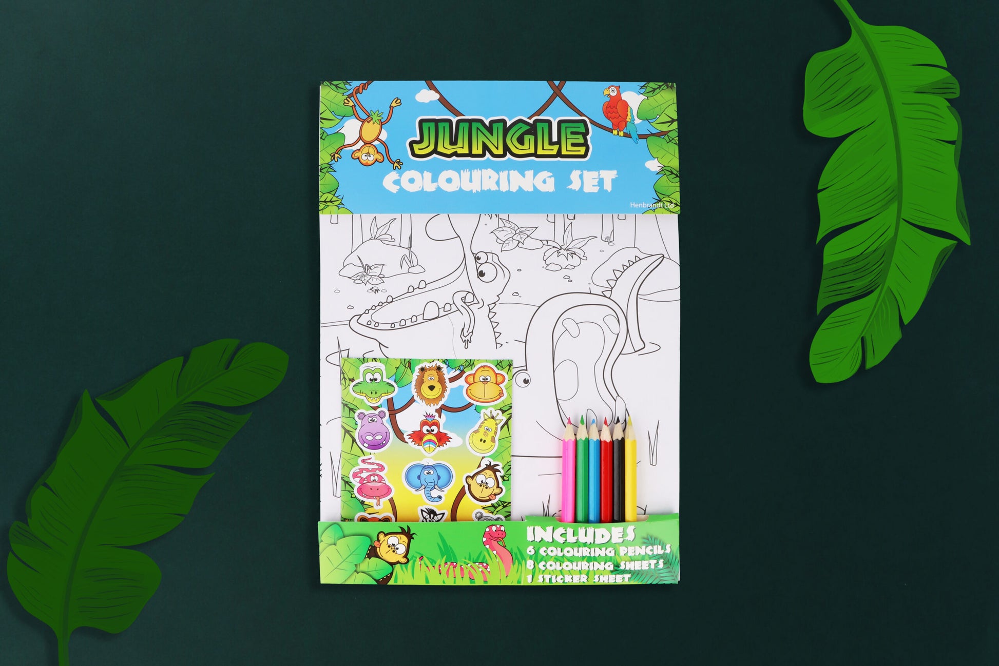 Jungle Colouring Set with Stickers - Anilas UK