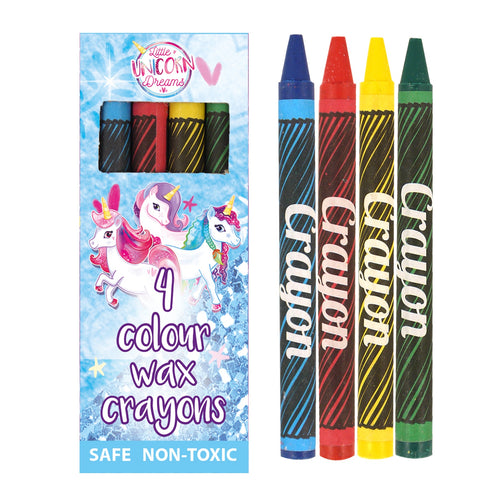 Set of 4 Unicorn Mini Wax Crayons - Anilas UK