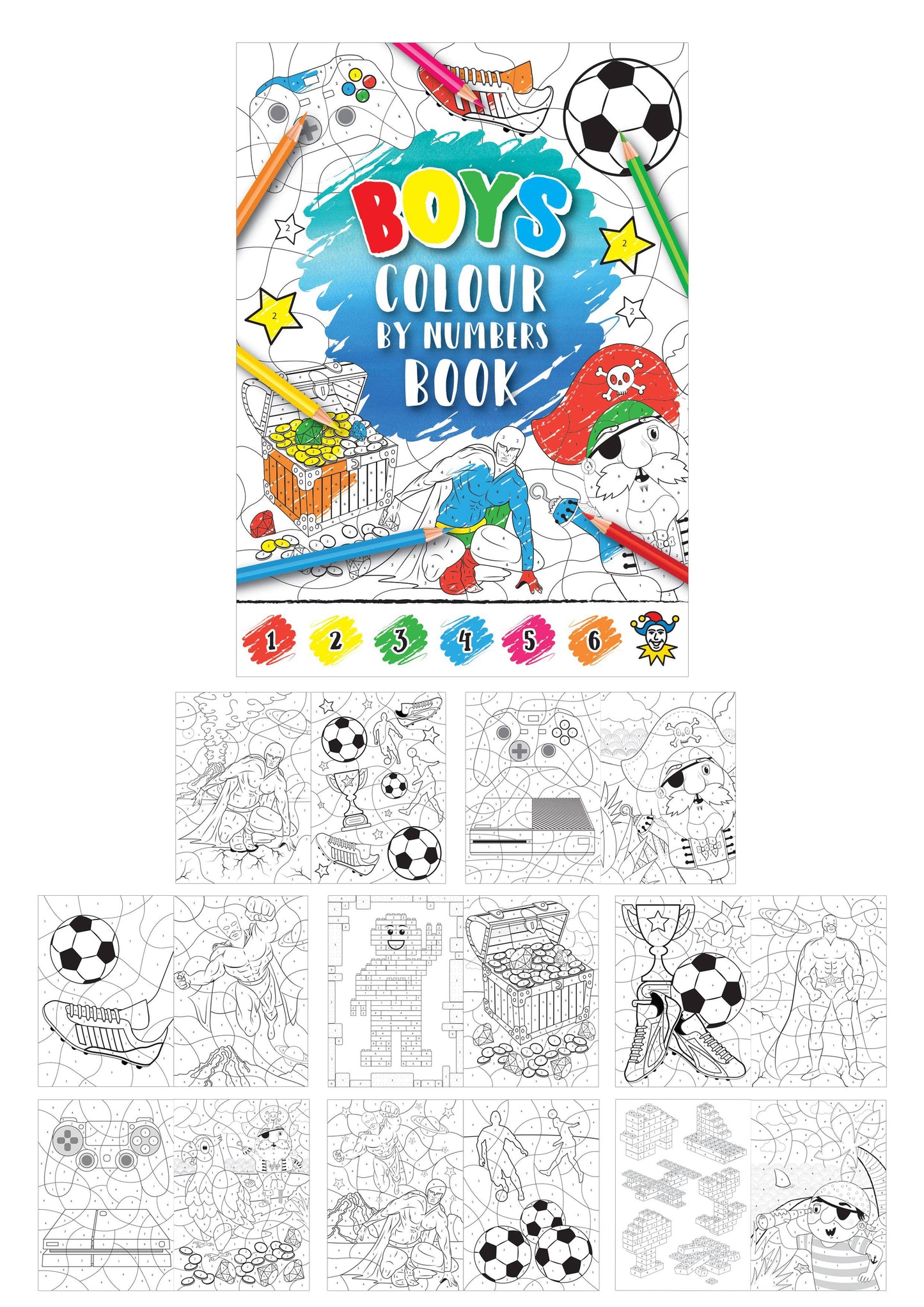 Mini Boys Colour By Numbers Books - Anilas UK