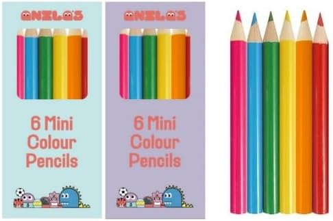Set of 6 Assorted Mini Bright Colouring Pencils - Anilas UK