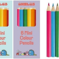 Set of 6 Assorted Mini Bright Colouring Pencils