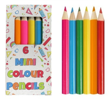 Set of 6 Assorted Mini Bright Colouring Pencils - Anilas UK
