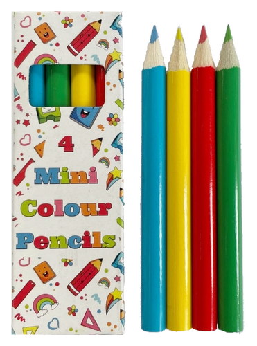 Set of 4 Assorted Mini Colouring Pencils - Anilas UK