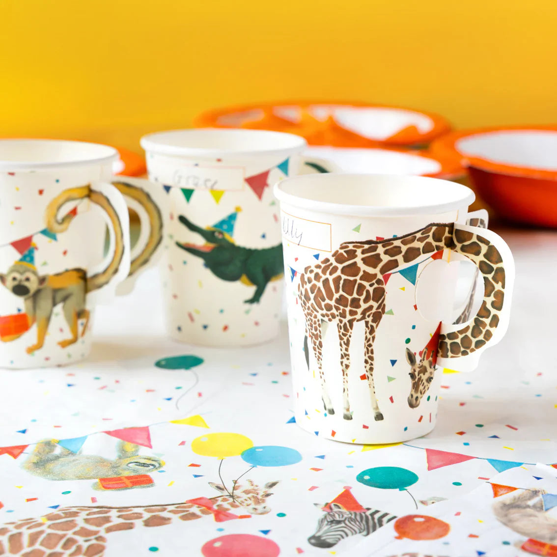 Party Safari Animal Paper Cups - 8 Pack - Anilas UK