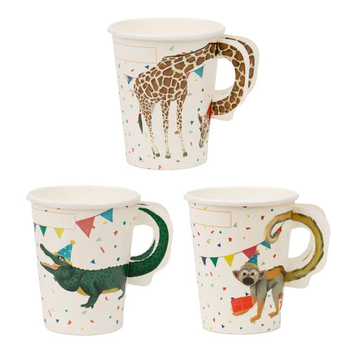 Party Safari Animal Paper Cups - 8 Pack - Anilas UK