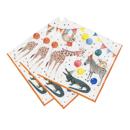 Party Safari Recycled Paper Napkins - 20 Pack - Anilas UK
