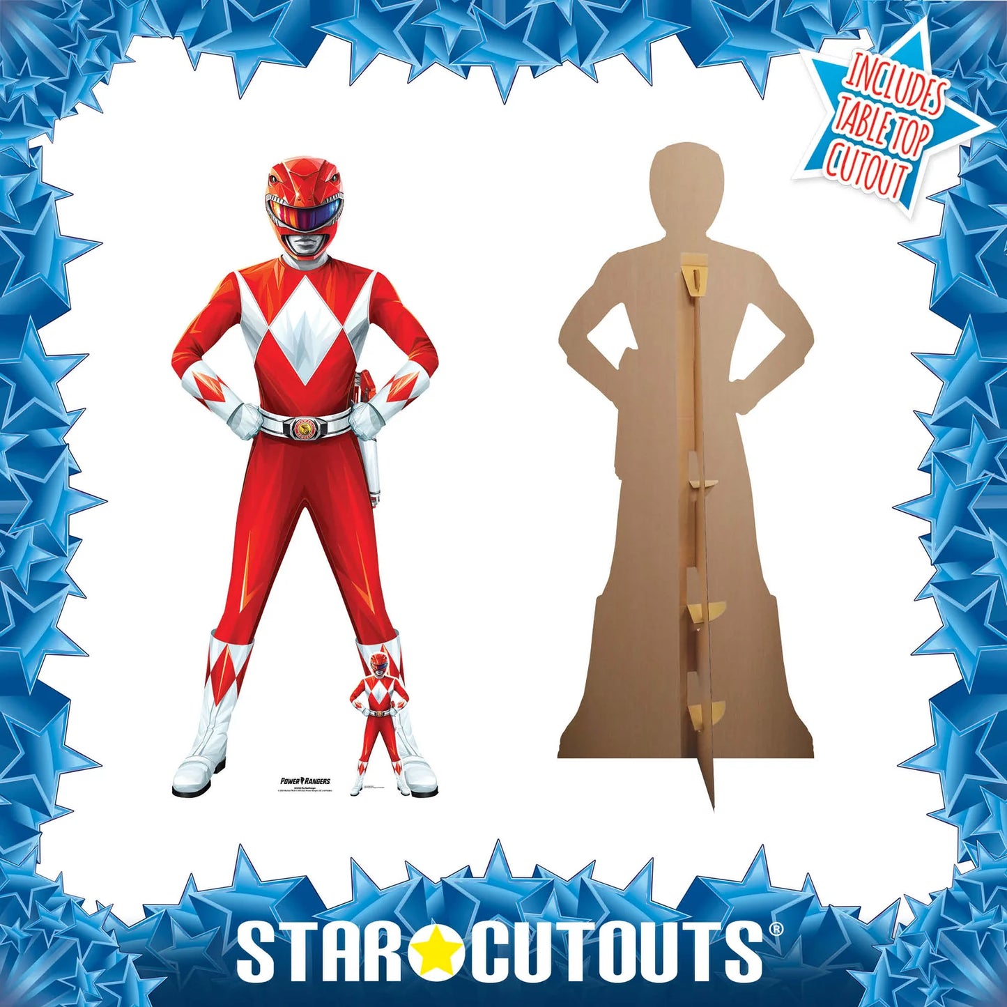 Red Power Ranger Cardboard Cut Out 180cm - Anilas UK