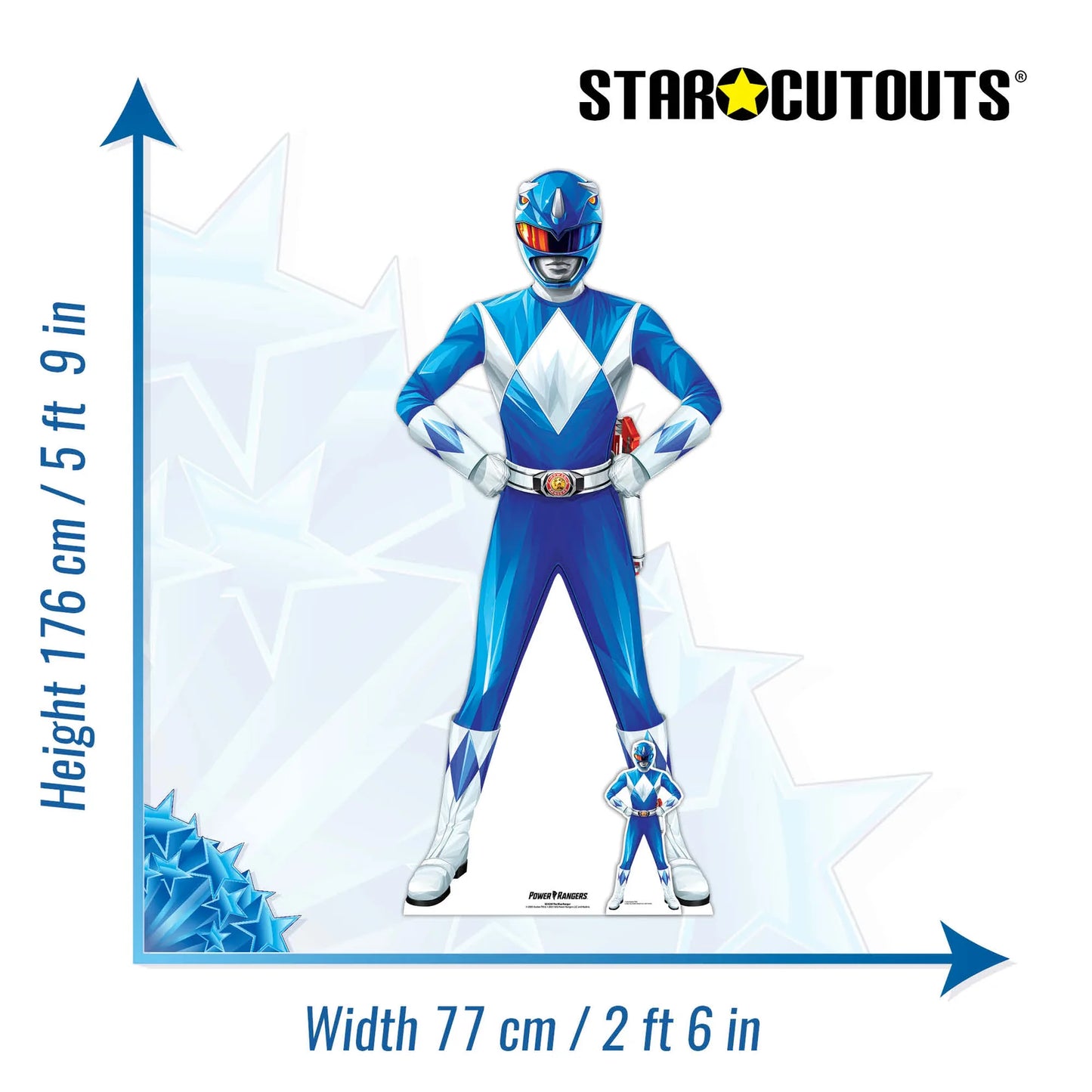 Blue Power Ranger Cardboard Cut Out 176cm - Anilas UK