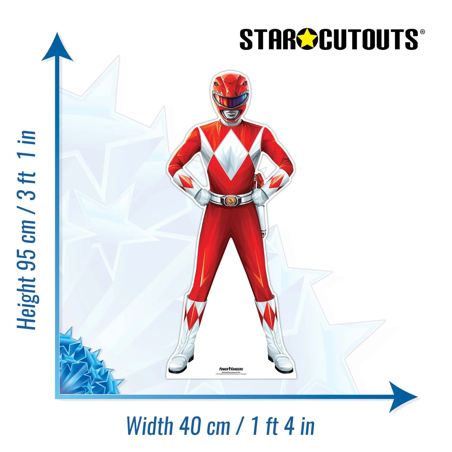 Power Ranger Red Star Mini Cardboard Cut Out Height 95cm