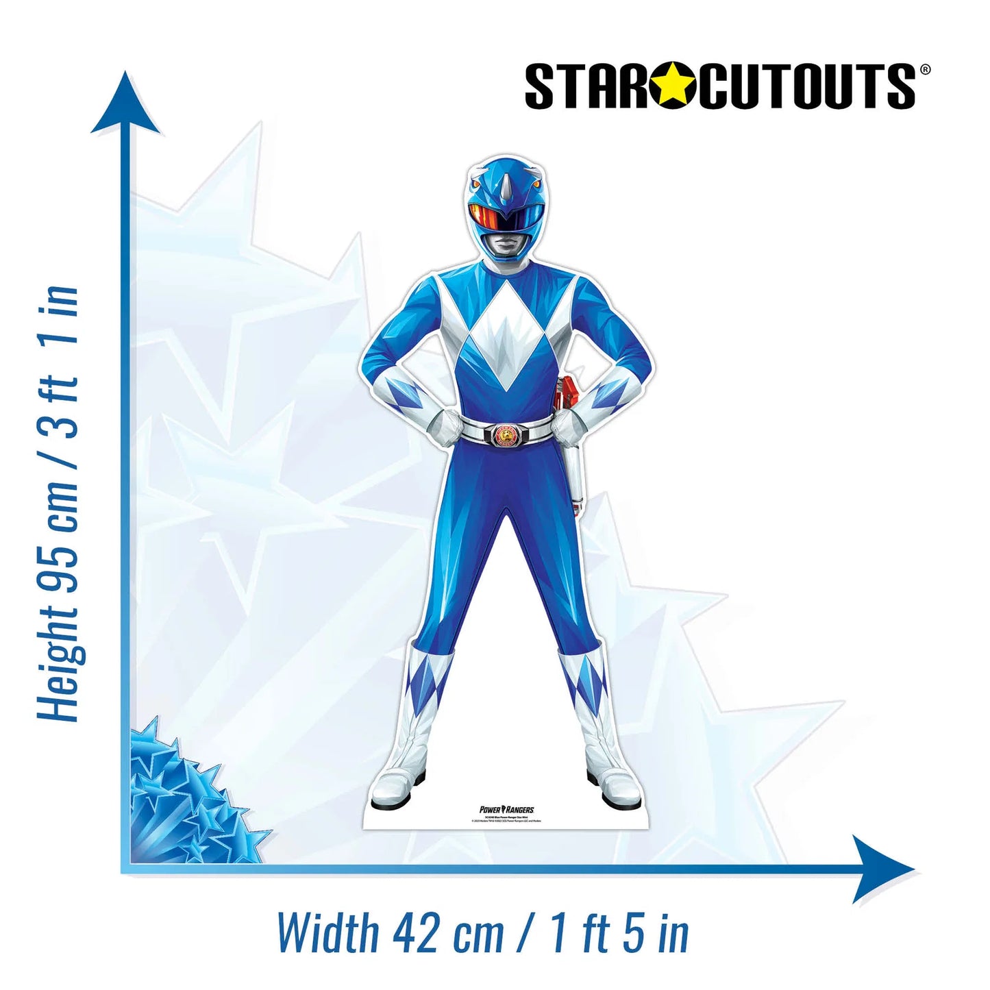 Power Ranger Blue Star-Mini Cardboard Cut Out Height 95cm