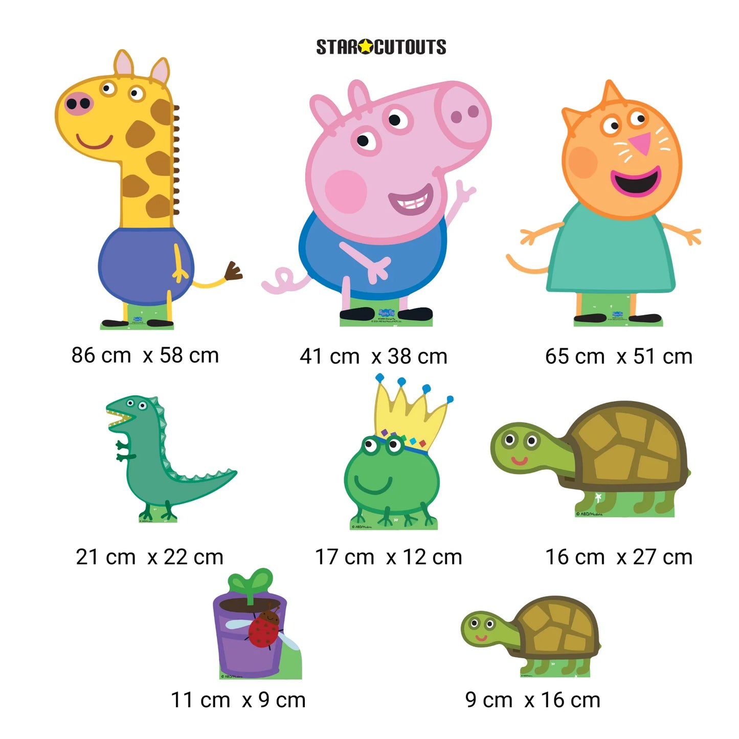 Gerald, George and Candy Cardboard Cutout Decoration Multi Pack Height 86cm