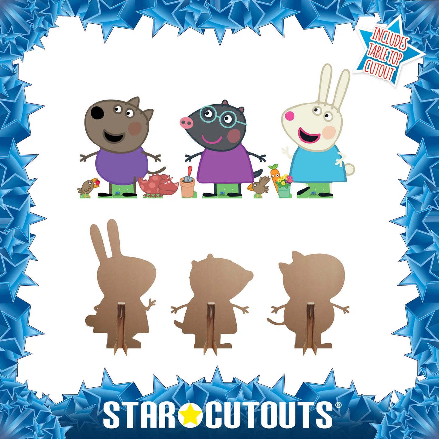 Peppa Pig - Rebecca, Danny and Molly Party Cardboard Cutouts  Height 75cm