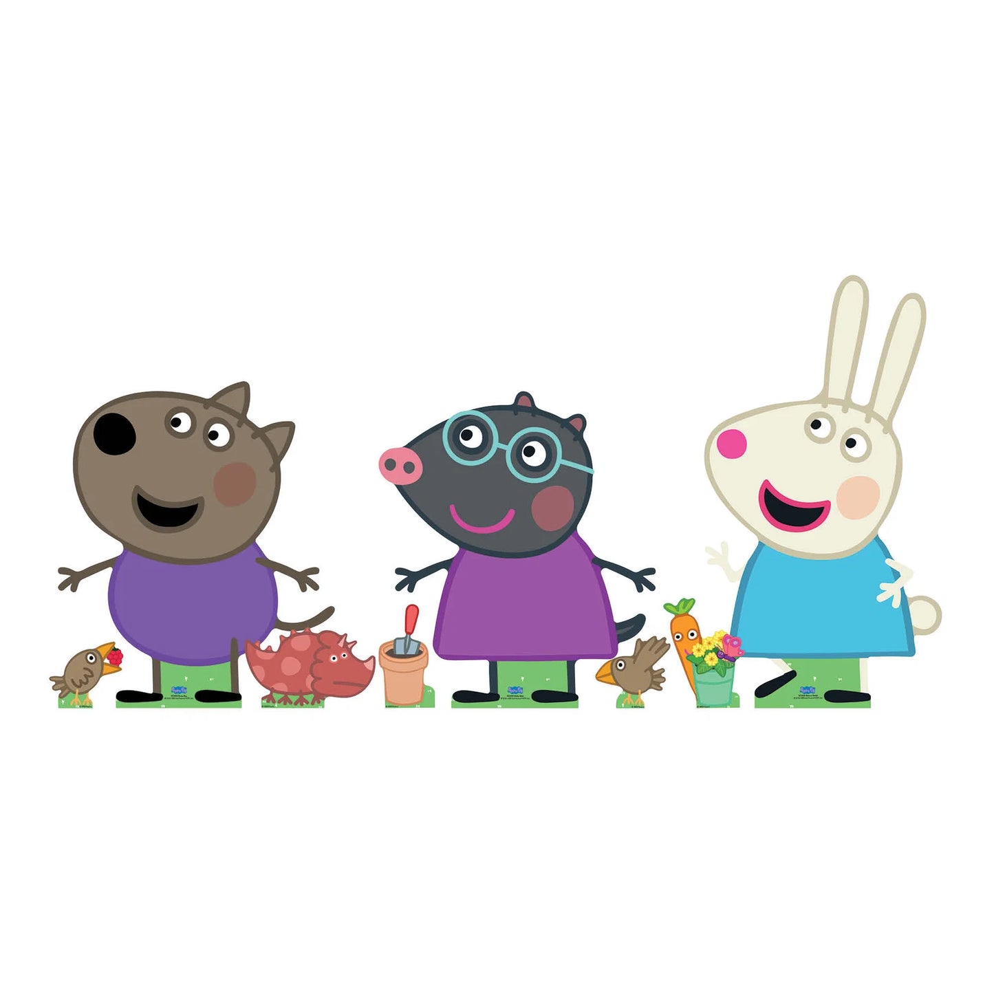 Peppa Pig - Rebecca, Danny and Molly Party Cardboard Cutouts  Height 75cm