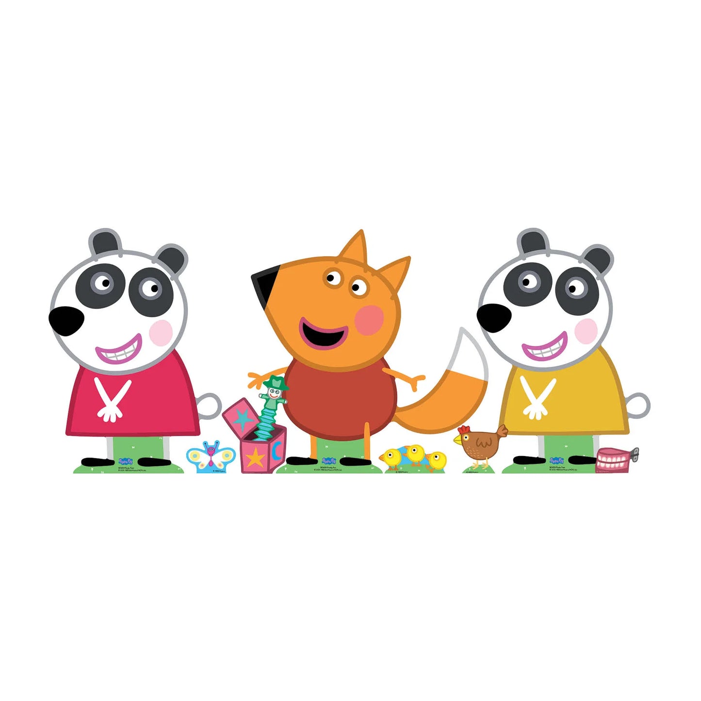 Freddy Panda Twins Decoration Multi Pack Height 61cm
