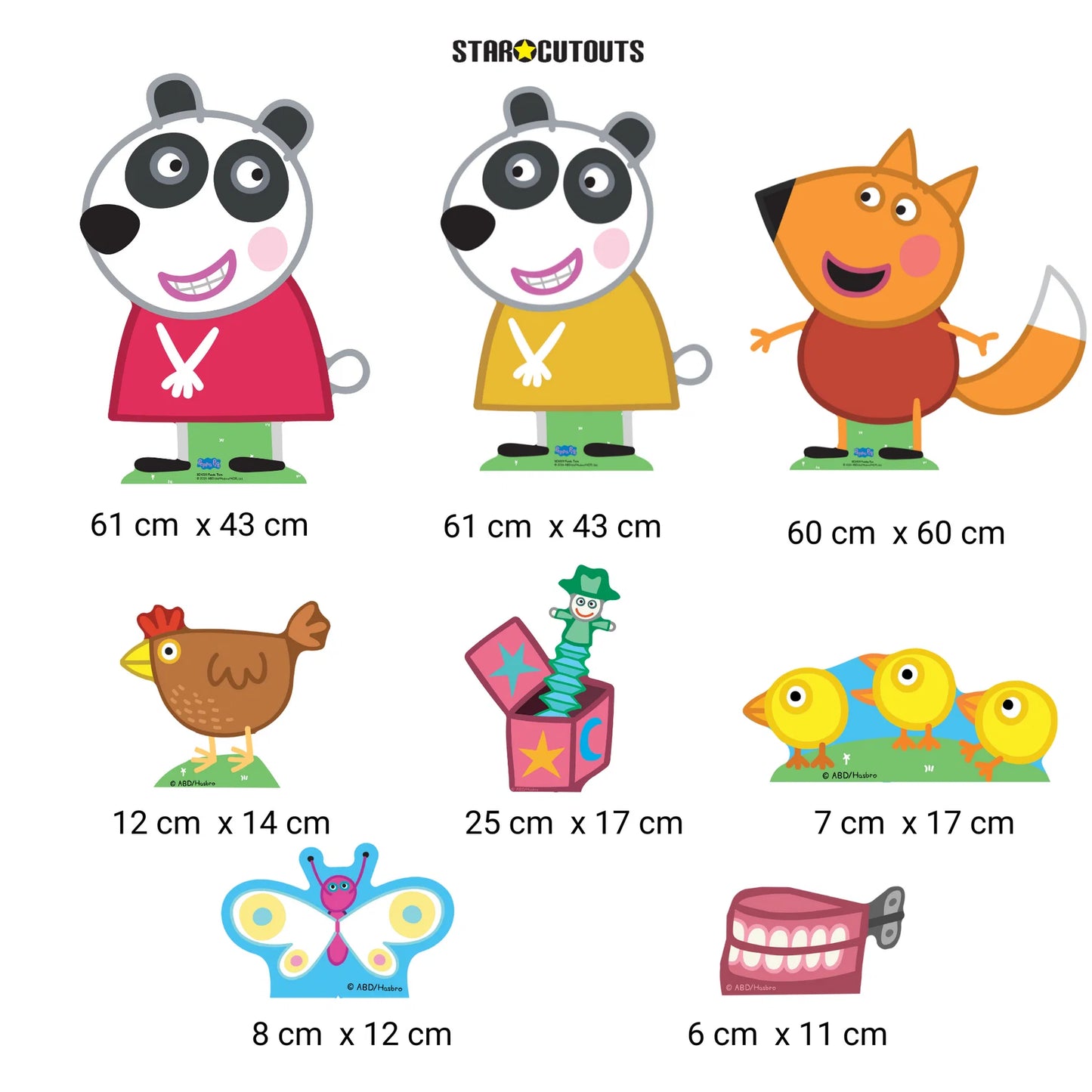 Freddy Panda Twins Decoration Multi Pack Height 61cm
