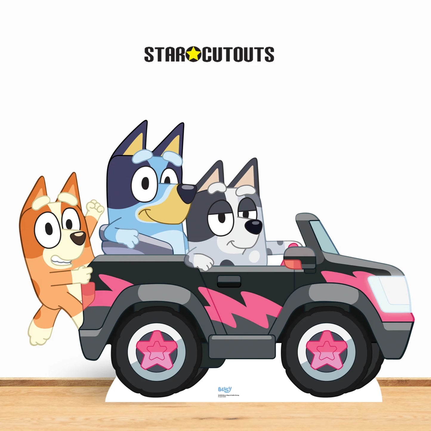 Bluey Bingo and Muffin Driving Cardboard Cut Out Height 93cm