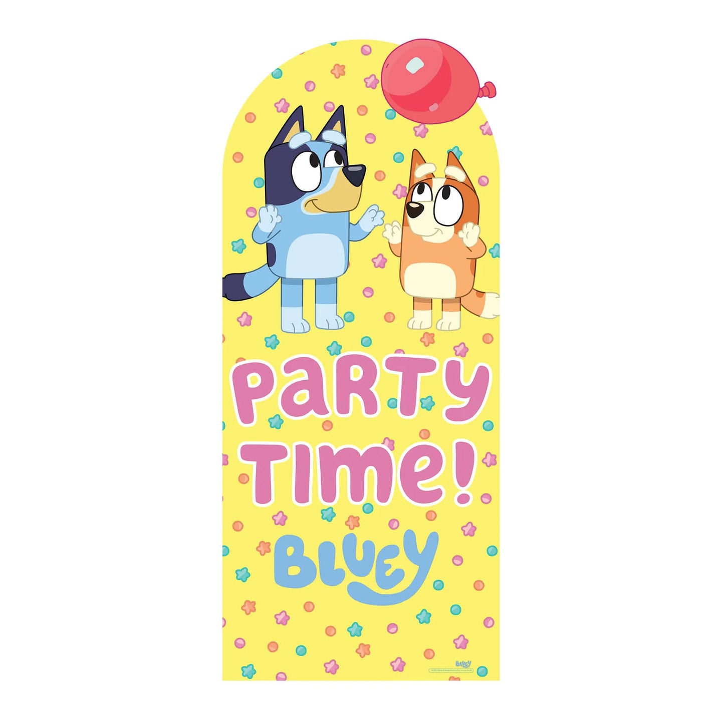 Bluey and Bingo Balloon Party Time Cardboard Cut Out 185cm - Anilas UK