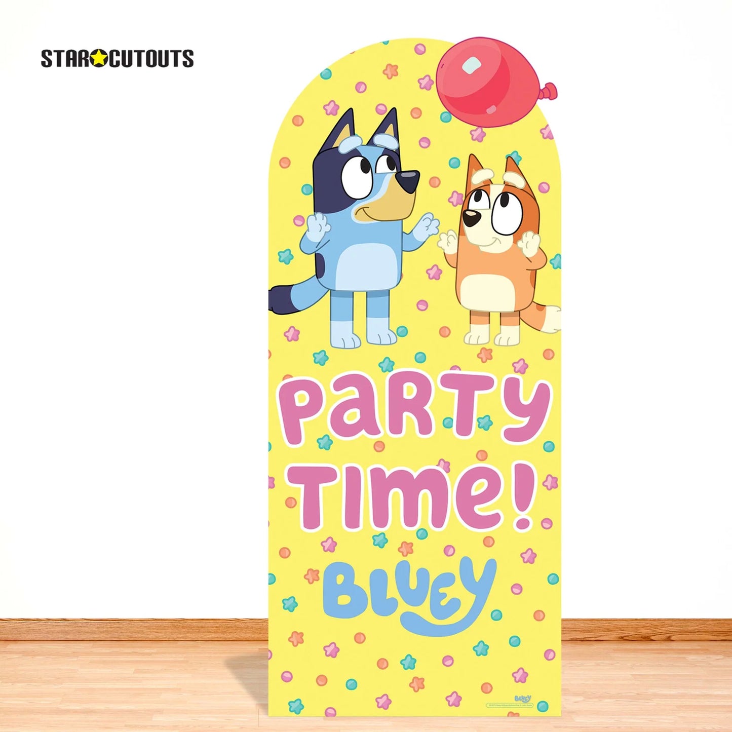 Bluey and Bingo Balloon Party Time Cardboard Cut Out 185cm - Anilas UK