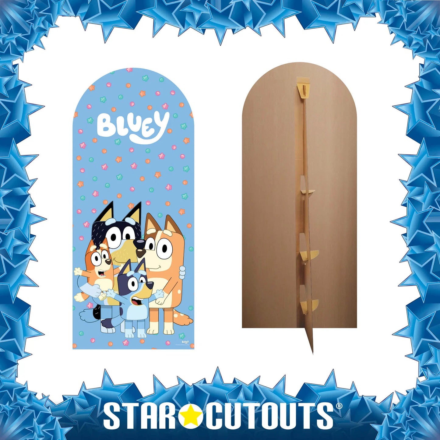 Bluey Heeler Family Backdrop Cardboard Cut Out Height 185cm