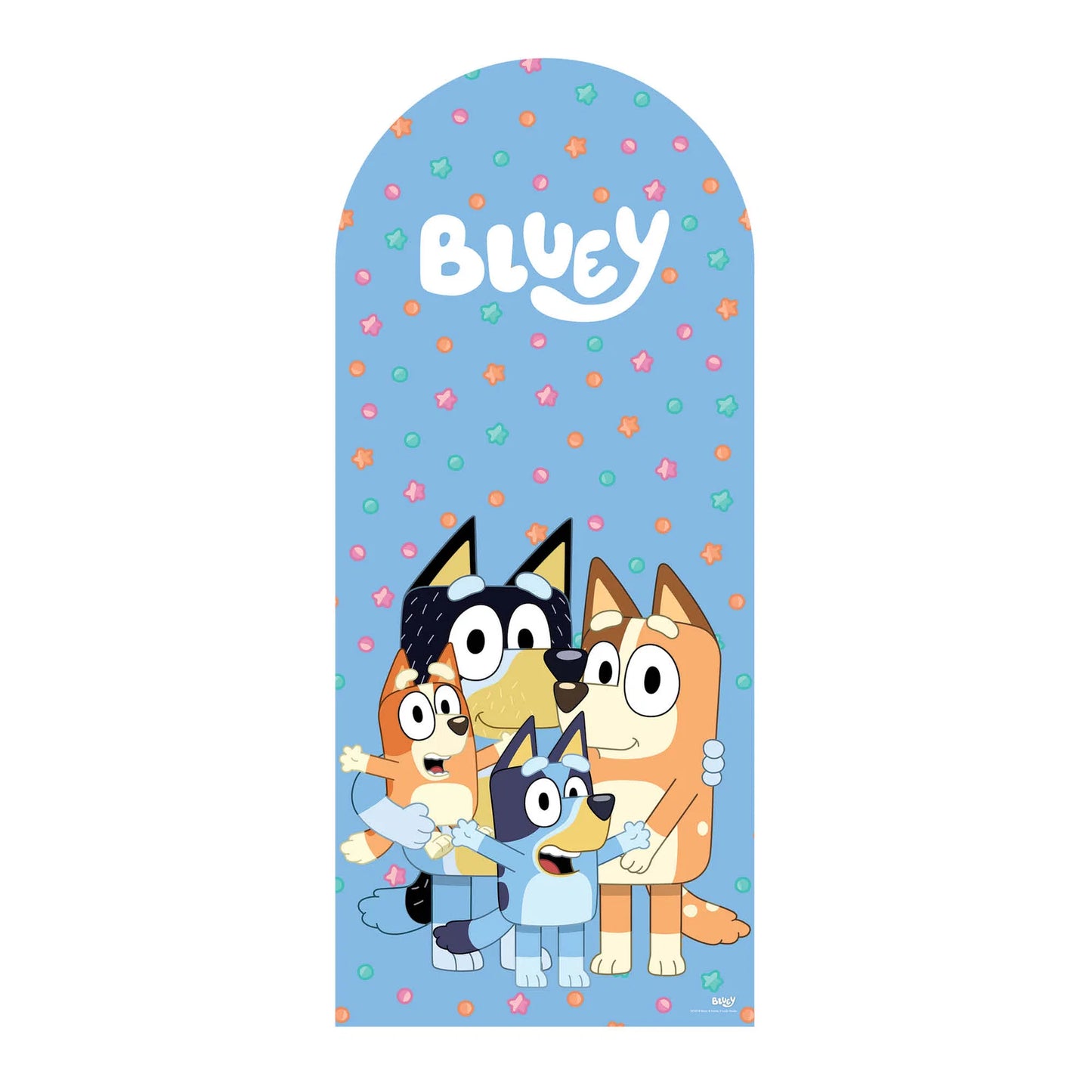 Bluey Heeler Family Backdrop Cardboard Cut Out Height 185cm