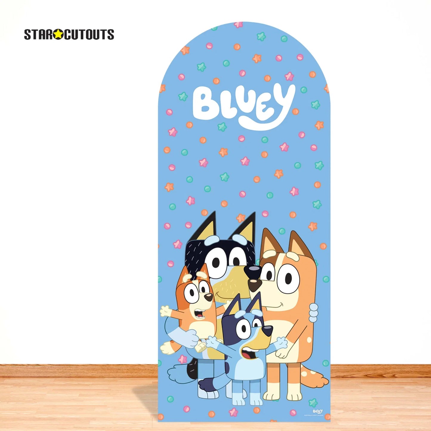 Bluey Heeler Family Backdrop Cardboard Cut Out Height 185cm