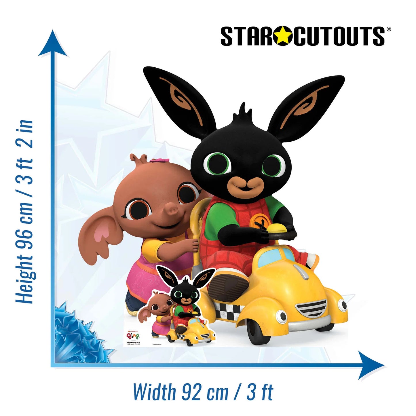 Bing Bunny & Sula In Car Cardboard Cut Out Height 96cm