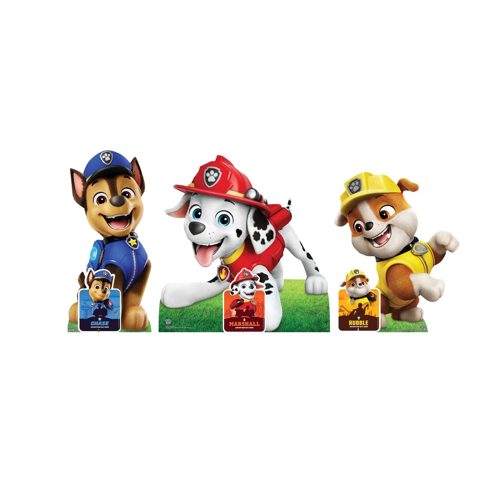 Chase, Marshall and Rubble Paw Patrol Multi Pack Bundle Cardboard Cut 66cm - Anilas UK