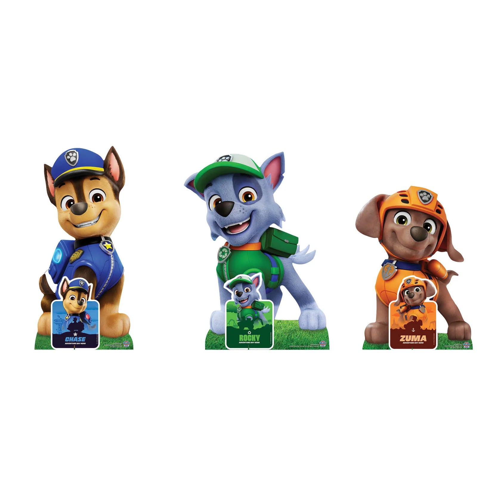 Chase, Rocky and Zuma Paw Patrol Multi Pack Bundle Cardboard Cut Outs 66cm - Anilas UK