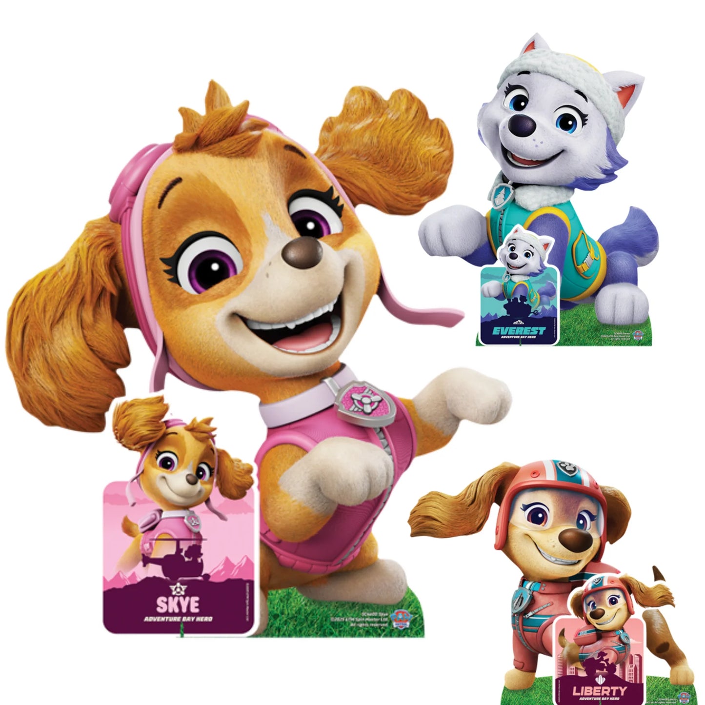 Skye, Liberty and Everest Paw Patrol Multi Pack Bundle Cardboard Cut Outs 66cm - Anilas UK